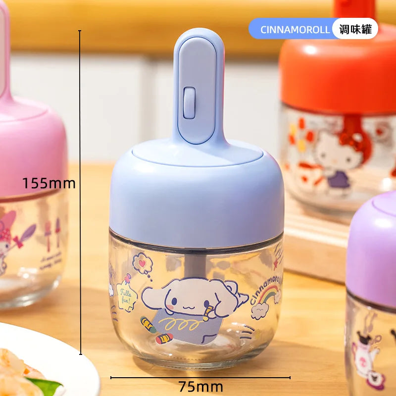 Hello Kitty Kuromi Expandable Seasoning Jars Kitchen & Home Airtight, Moisture-Proof Set Salt-Control Seasoning Portion Bottle Qme 3