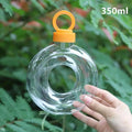 350ML Donut Kids Water Bottle Leak-Proof Travel Cup Children Anti Fall Transparent Drinking Bottle Sports Water Bottle Qme Orange 350ml