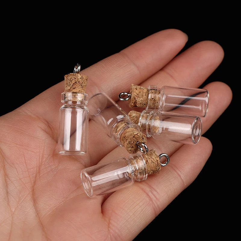 10Pcs Mini Glass Bottles Small Vials Cork Glass Jars Multi Usage Cork Wish Glass New Qme 10pcs