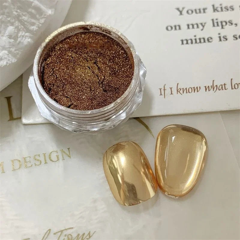 Manicure Super Flash Rich In Pigment Sparkling Mirror Effect Nails Shining Summer Nail Mirror Powder Metal Nail Art Tools Qme A7