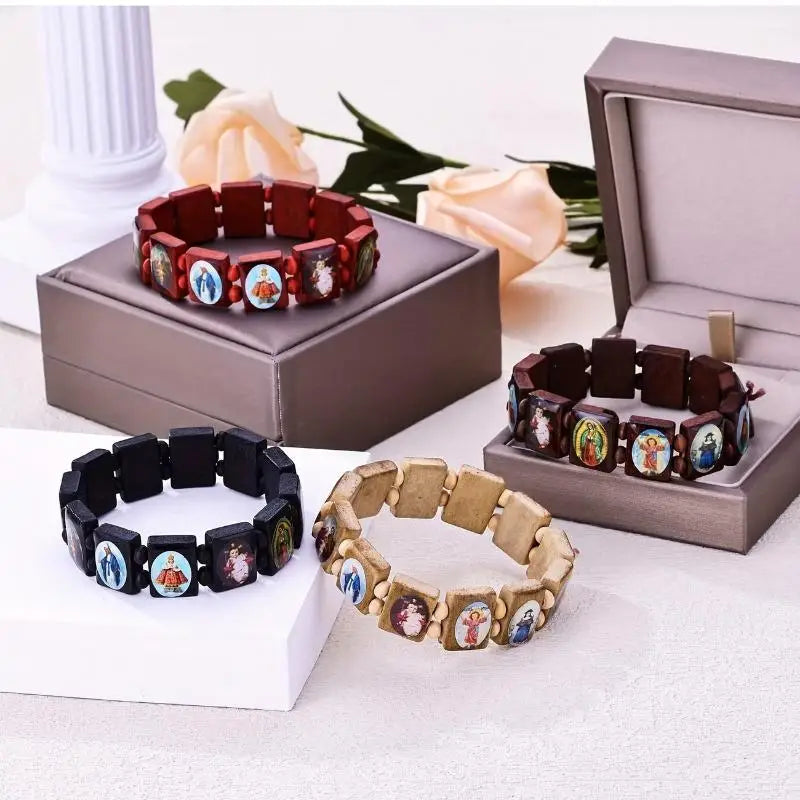 Spiritual Beaded Prayer Jewelry Devotional Wear Wooden Rosary Qme