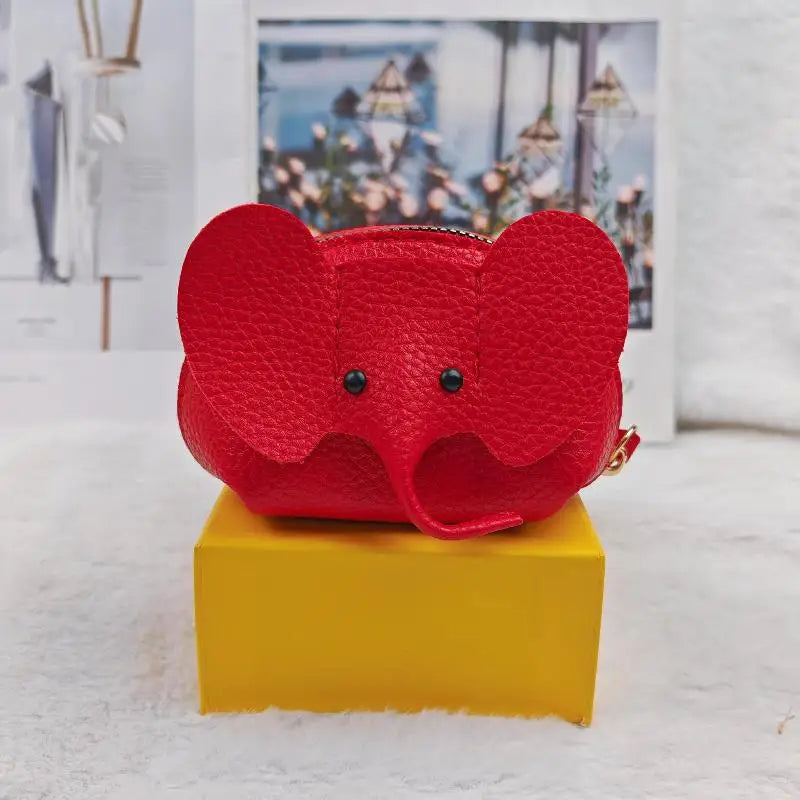 PU Leather Elephant Money Bag Women Coin Purse With Key Ring Multifunctional Zipper Storage Bags Key Case Qme style 6