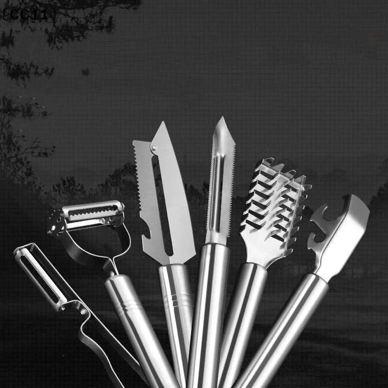 Stainless Steel Fruit Peeler Fish Scale Scraper Vegetable Carrot Qme
