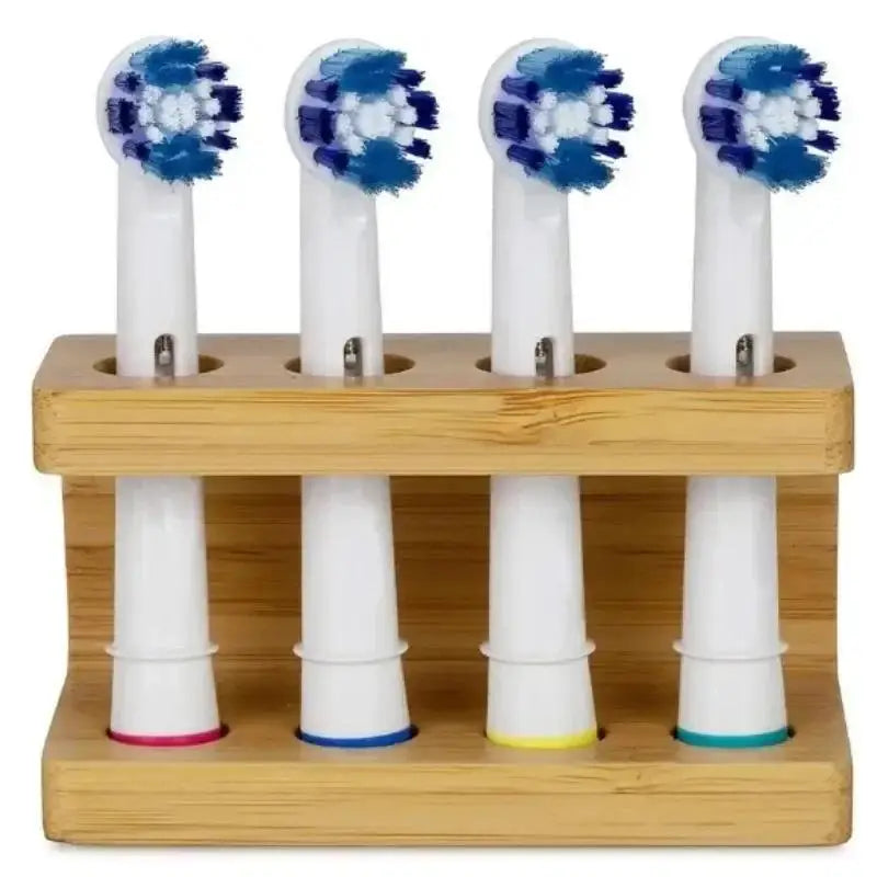 Mini Multi-slots Bamboo Stand Toothbrush Head Space Saving Bathroom Qme