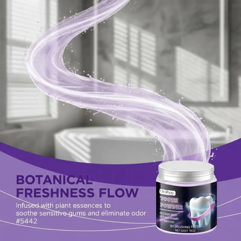 Purple Tooth Powder Teeth Whitening Gentle Stain Removal Minty Fresh Qme