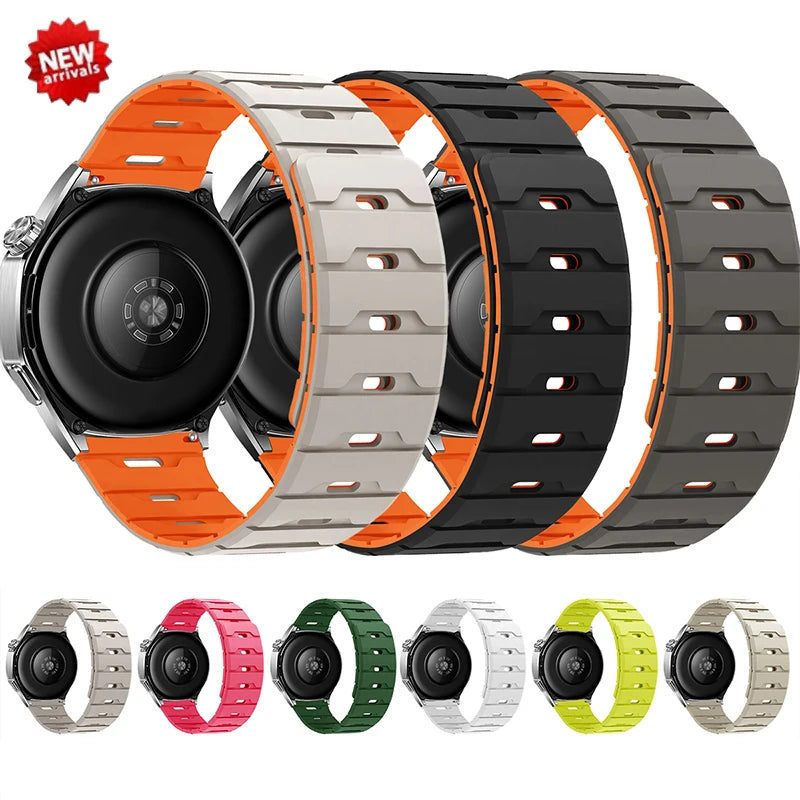 18mm 20mm 22mm Silicone Strap For Huawei GT6 Pro 46mm Magnetic Band For Samsung Galaxy Watch 7 6 5 4 40MM 44MM Qme