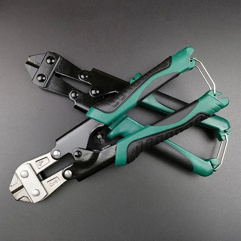 8 Inch Manganese Steel Heavy Duty Bolts Cutter Wire Rope Clamp Pliers Multi-Function Hand Tools Mini Ratchet Cable Scissors Qme