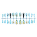 Luxury Argentina National Team Almond Press On False Nails Elegant Argentina Flag Pattern Artificial Nail Tips Qme 1pcs