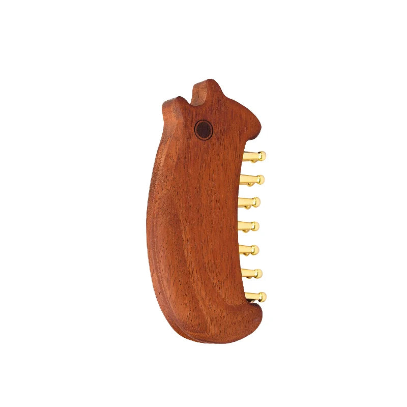 Copper Head Massage Gua Sha Comb Durable Chinese SPA Tool Long Wooden Qme N3