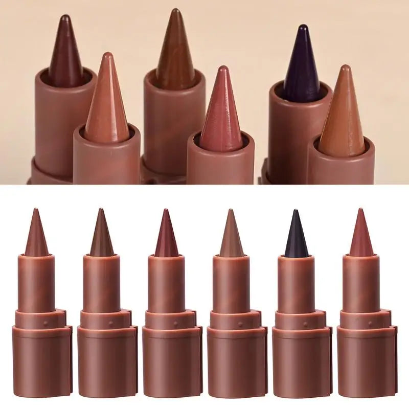 Pointed Lip Liner Slim Pencil Nude Brown Lipstick Matte Smooth Qme