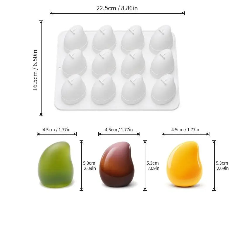 Mango Pear French Mousse Cake Baking Mold Fruit Shaped Dessert Qme A2