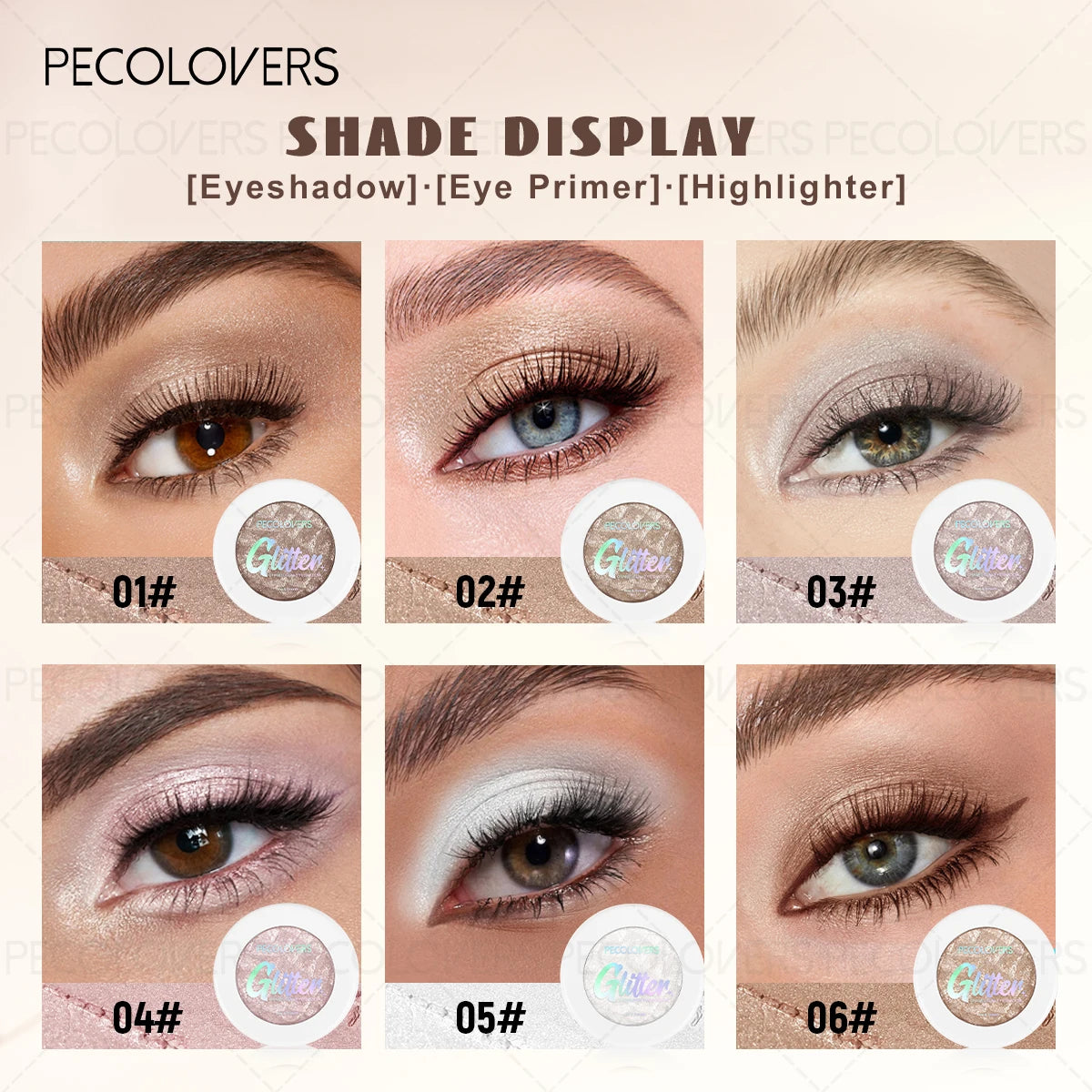 Cool Tone Chameleon Shimmer Eyeshadow Palette Pearly Lustre No Qme