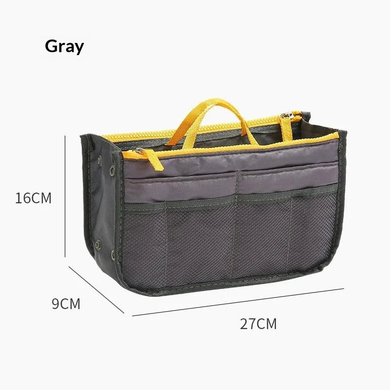 Multifunctional Bi-fold Storage Bag Double Zipper Large Capacity Storage Arrangement Makeup Toiletries Classification Bag Qme A6