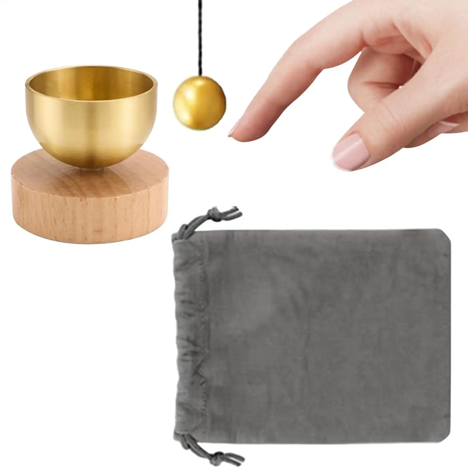 Singing Bowl Brass Spiritual Chimes Stress Relief Singing Bowl Set for Beginners Women Relaxation Yoga Chanting Mindfulness Qme