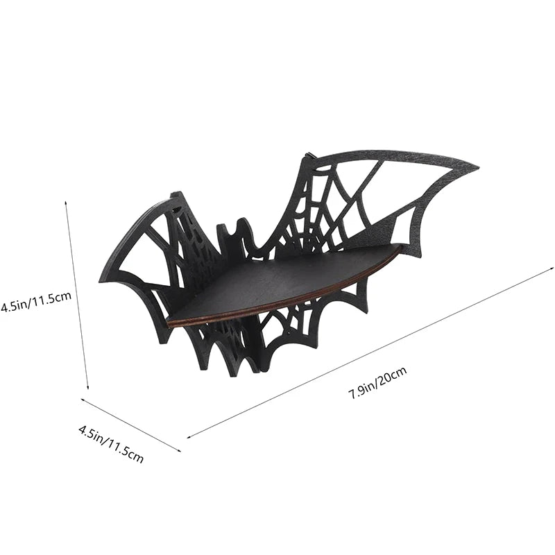 Halloween Decorative Shelf Home Bat Corner Shelves Wooden Floating Qme