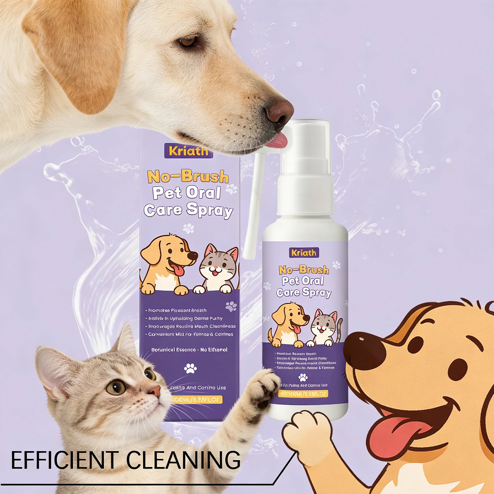 Pet Teeth Spray Effectively Remove Dental Plaque Relieve Inflammation Maintain Oral Health Eliminate Odors Oral Cleaning Spray Qme