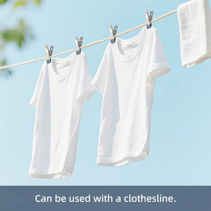 20/30pcs Stainless Steel Clothes Clip Is Used For Laundry, And Multi-Purpose - Used As A Bag Clip For Socks, Towels, And Snacks Qme