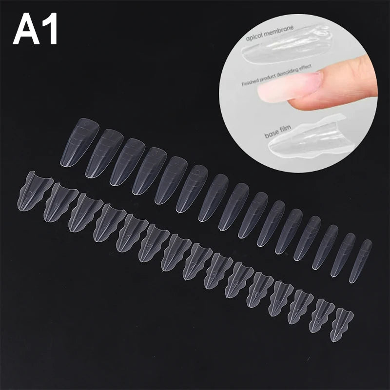 Poly Dual Forms Nail Gel Mold Extension Quick Building Tips Reusable Qme A1
