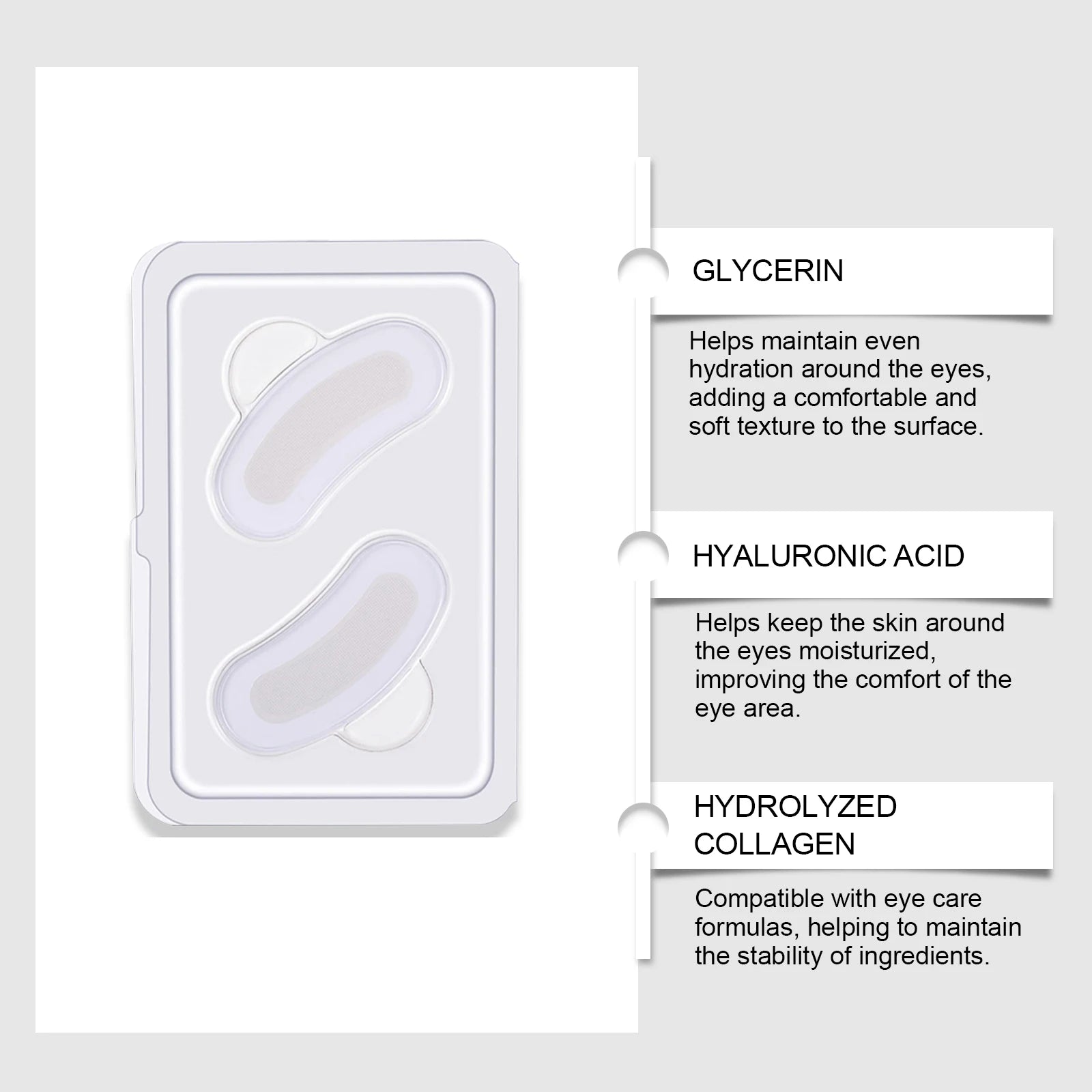 0.25mm Hyaluronic Acid Microneedle Eye Patches for Dark Circles Tightening Brightening Eye Patches Moisturizing Under Eye Skin Qme