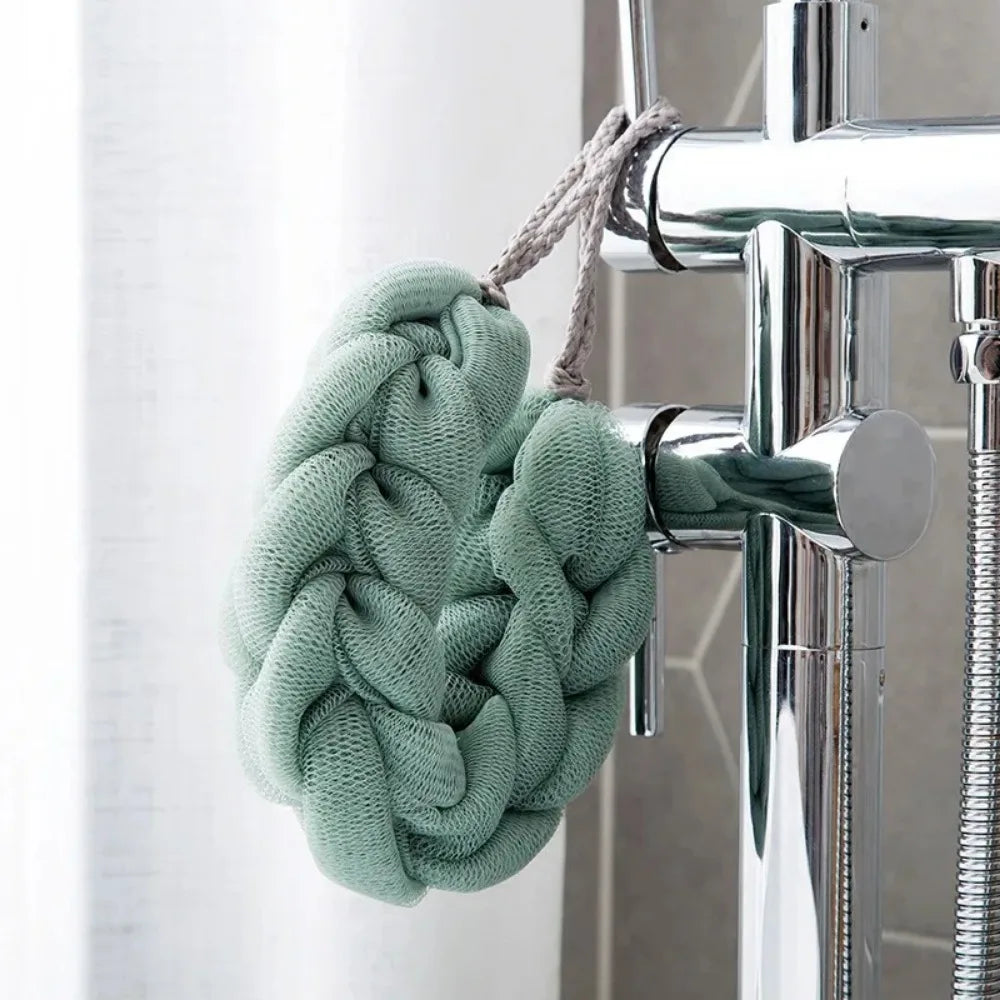 Flower Mesh Shoulder Scrubber Long Sponge Body Back Bath Shower Qme
