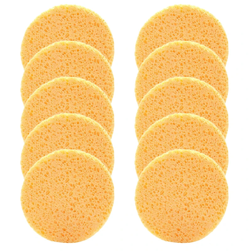 Face Round Makeup Remover Tool Natural Wood Pulp Sponge Cellulose Qme Orange China Mainland