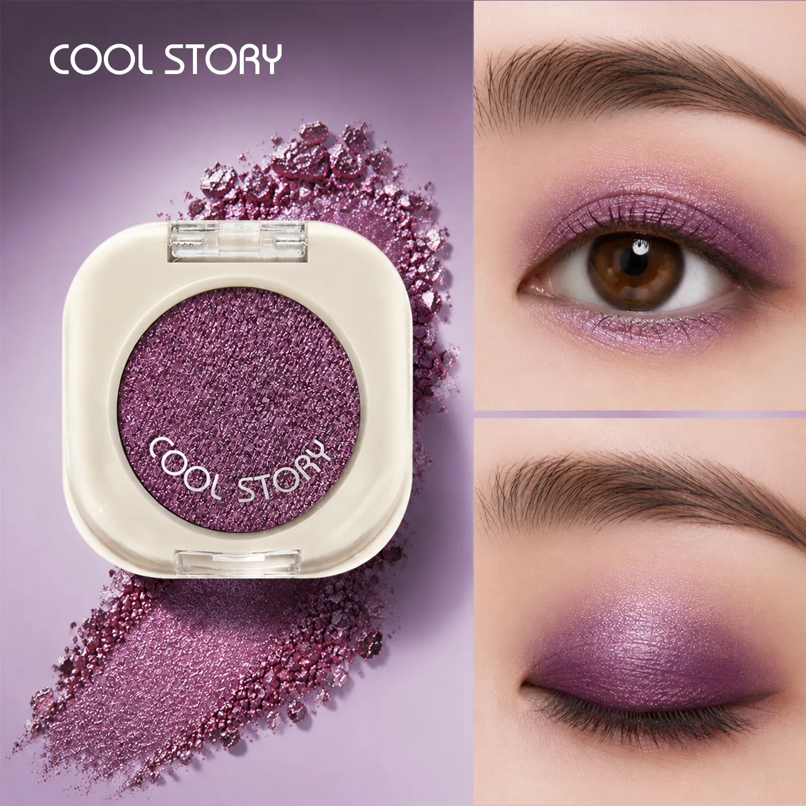 Purple Single Eyeshadow Matte Shimmer Metallic Waterproof LongLasting Highly Pigmented Velvet Smooth Blendable Eye Shadow Makeup Qme 22
