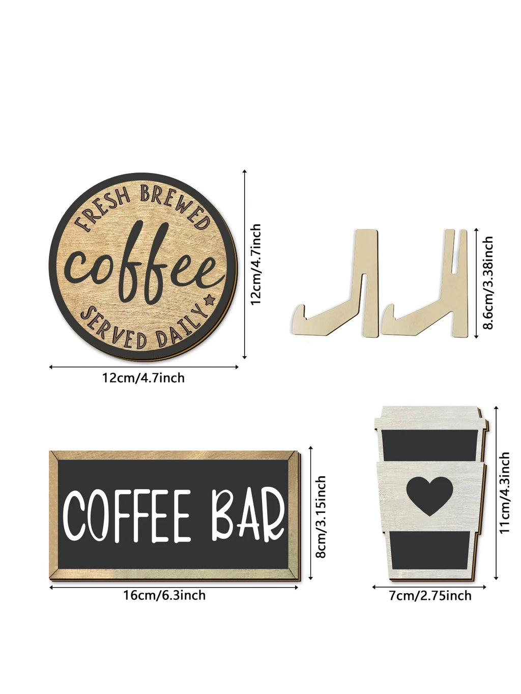 1pc Elegant Wooden Coffee Tray - Stylish Layered Construction for Aesthetic Accentuation in Homes Bars & Coffee Shops Qme