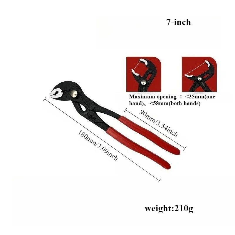 7 10 12 Inch Quick Adjust V Jaw Tongue Groove Pliers Universal Plumbing Pliers Water Pump Pliers for Plumbing Work Qme