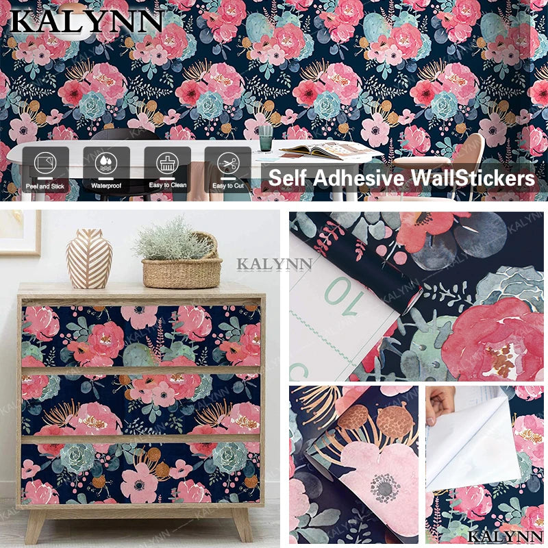 Floral Wall Stickers Self Adhesive Removable Wallpaper Vinyl Contact Qme