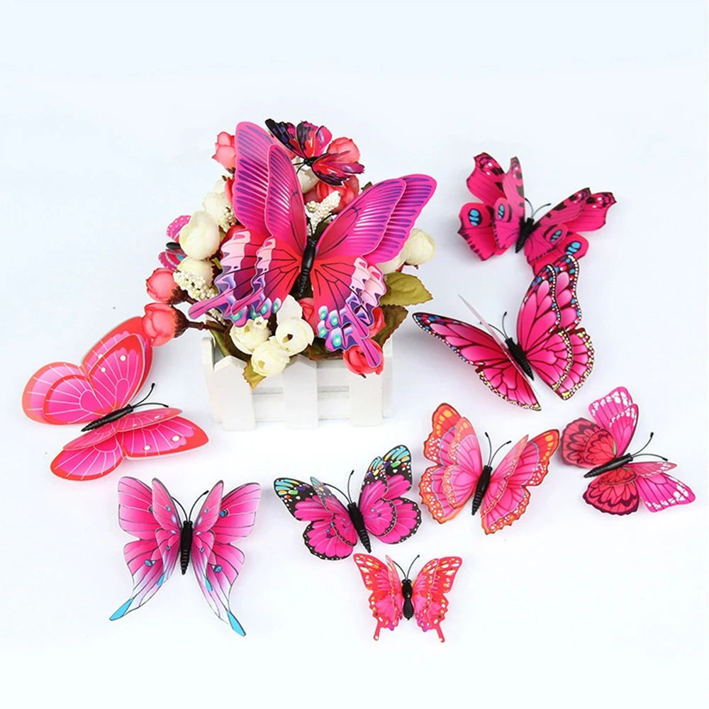 3D Butterfly Wall Stickers Decor Butterflies for Wedding Decoration Magnet Fridge Decals Decoration Sticker Pvc Color Sticker Qme