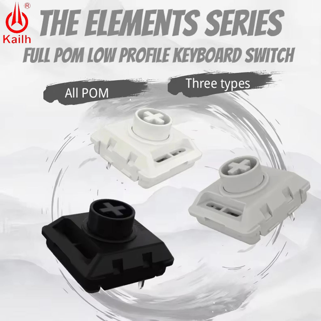 Kailh Customized Low Profile Switches Elenments Series Mechanical Keyboard Linear Tactile Black Cloud Hide Mountain Switch POM Qme