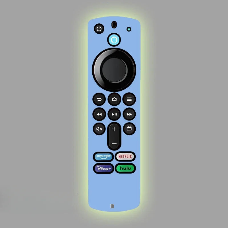 Silicone protective case For Amazon L5B83G Fire TV Stick 4K MAX/4K remote control drop proof dust and dust Glow Case Qme SKY BLUE