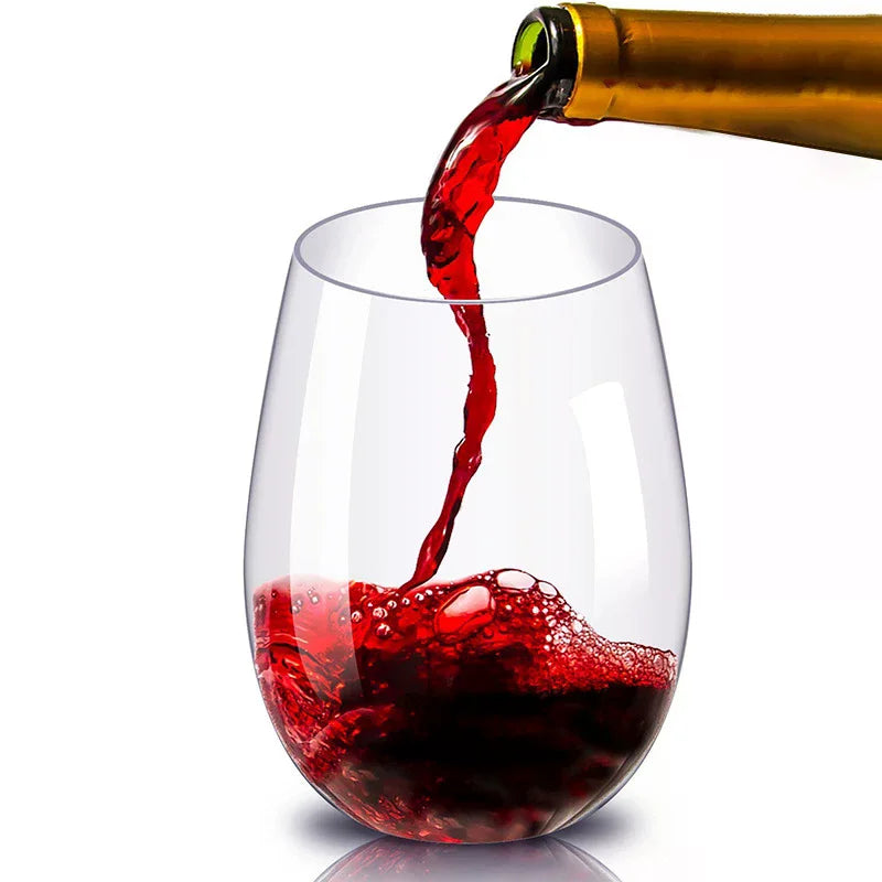 2/4pcs Shatterproof Plastic Wine Glass Unbreakable PET Red Wine Tumbler Glasses Cups Reusable Transparent Fruit Juice Beer Cup Qme