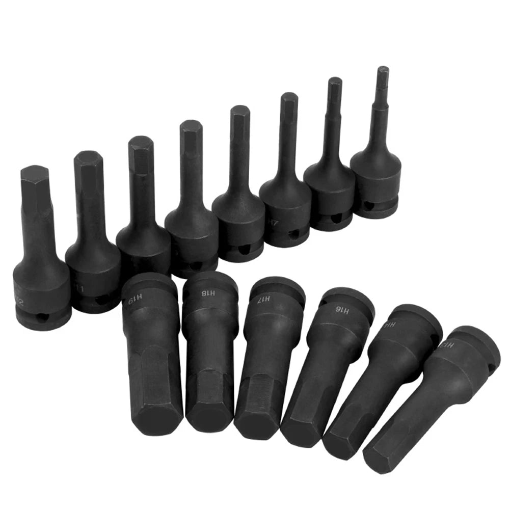 1Pcs 4mm-19mm Electric Drill Socket Adapter 12.5mm Square Interface Hexagonal Head Socket Wrench For Factory/Repair Shop Qme