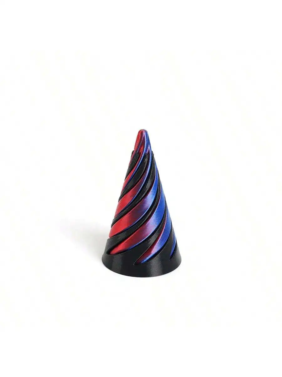 3D Printed Spiral Cone Christmas Tree Decoration Made Plastic Qme black red