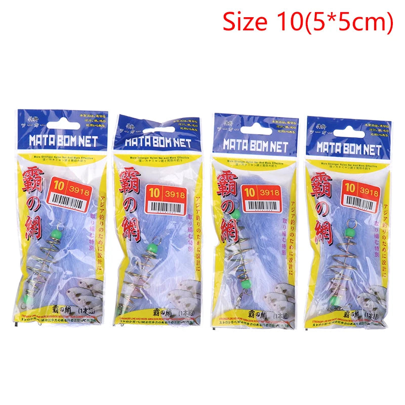 Lots Durable Fish Bait Net Nylon Folding Fishing Spring Luminous Qme 10M