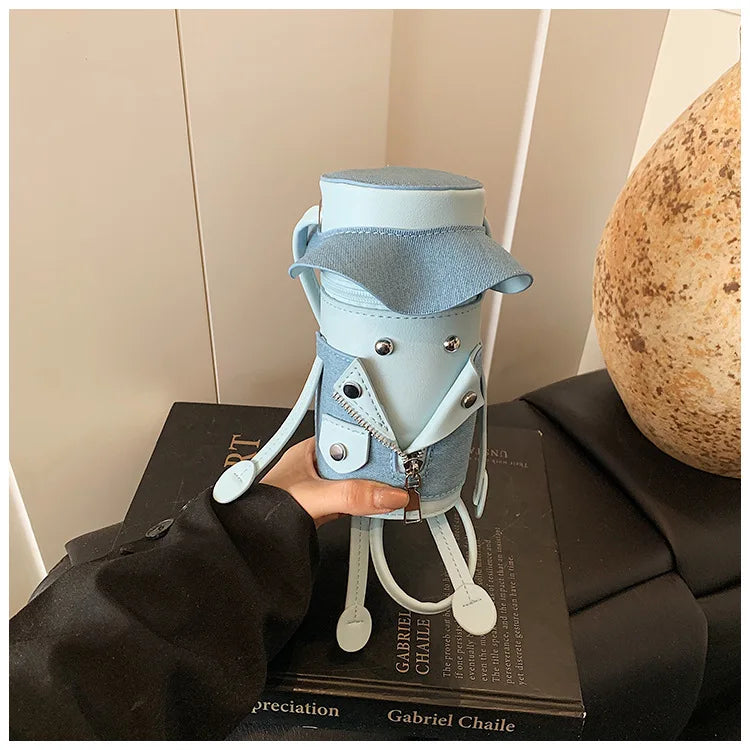 Women's Gothic Kawaii Phone Crossbody Bag Unique Dark Cute Mini Chain Qme Sky Blue