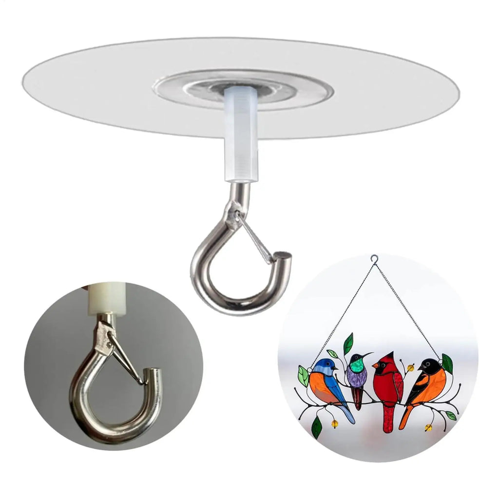 1pc No-Drill Hooks For Ceiling Self-Adhesive Water Resistant Hooks For Ceiling Home Storage Hooks For Wind Chimes Plants Lights Qme