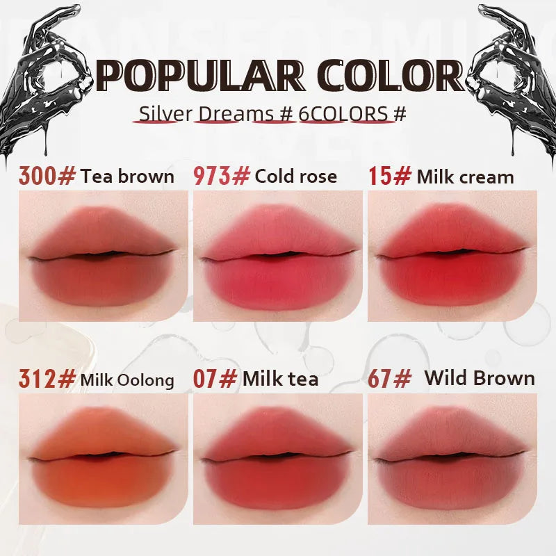 Waterproof Matte Lipstick, Long-Lasting Wear Non-Stick Cup Lip Gloss, Velvet Like Matte Texture, Suitable For Daily Qme