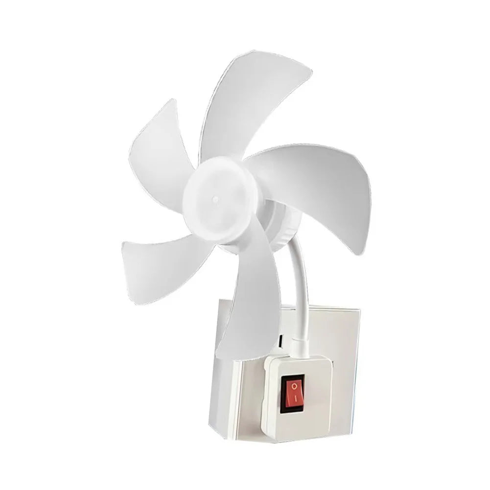 Indoor Ceiling Fan Household 5 Blade Socket Fan With Switch Strong Winds Mini Play Plug Fans Summer Qme