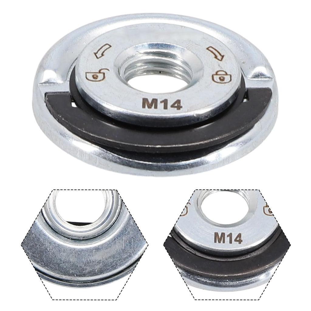 1pcs Quick Release Flange Nut M14 Thread Angle Grinder Flange Nut Power Chuck Pressing Plate For Cutting Disks Qme