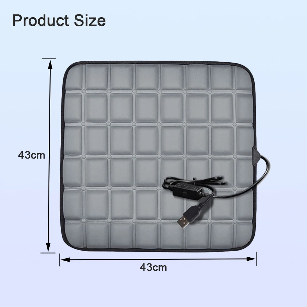 Winter Heated Car Seat Cover 5V/12V Heating Warmer Car Seat Cushion Auto Universal Protector Cloak Cover Pads for Car Accessorie Qme Grey 5V Usb
