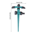 Garden Sprinkler Ground Inserted Rotating Lawn Sprinkler For Yard 360-Degree Automatic Rotating Three-Fork Irrigation Sprinkler. Qme Green 1pc