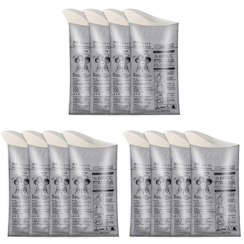 100-8PC Outdoor Emergency Urine Bags 600ml Disposable Travel Mobile Toilet Portable Urinal Bag for Female Baby Male Vomiting Bag Qme 12PCS