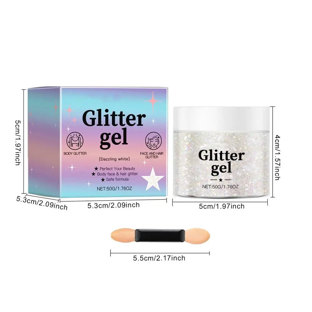 Eye Glitter Nail Hair Body Face Gel Natural Glitter Makeup Eye Glitter Face Body Lip Glitter Eyeshadow Polarizing Stage Makeup Qme WHITE China Mainland