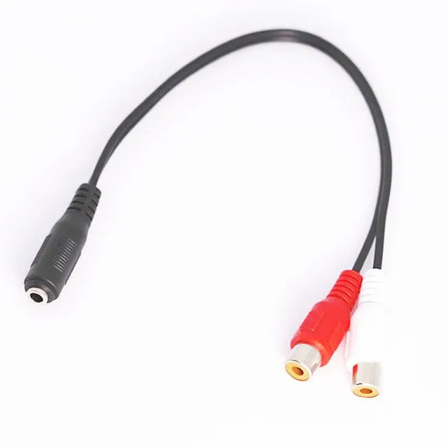 10pcs High Quality Copper 3.5mm Male Jack 3.5 Mm Aux Auxiliary Cable Cord To AV 2 RCA Female Stereo Music Audio Cable Qme female to female 10pcs