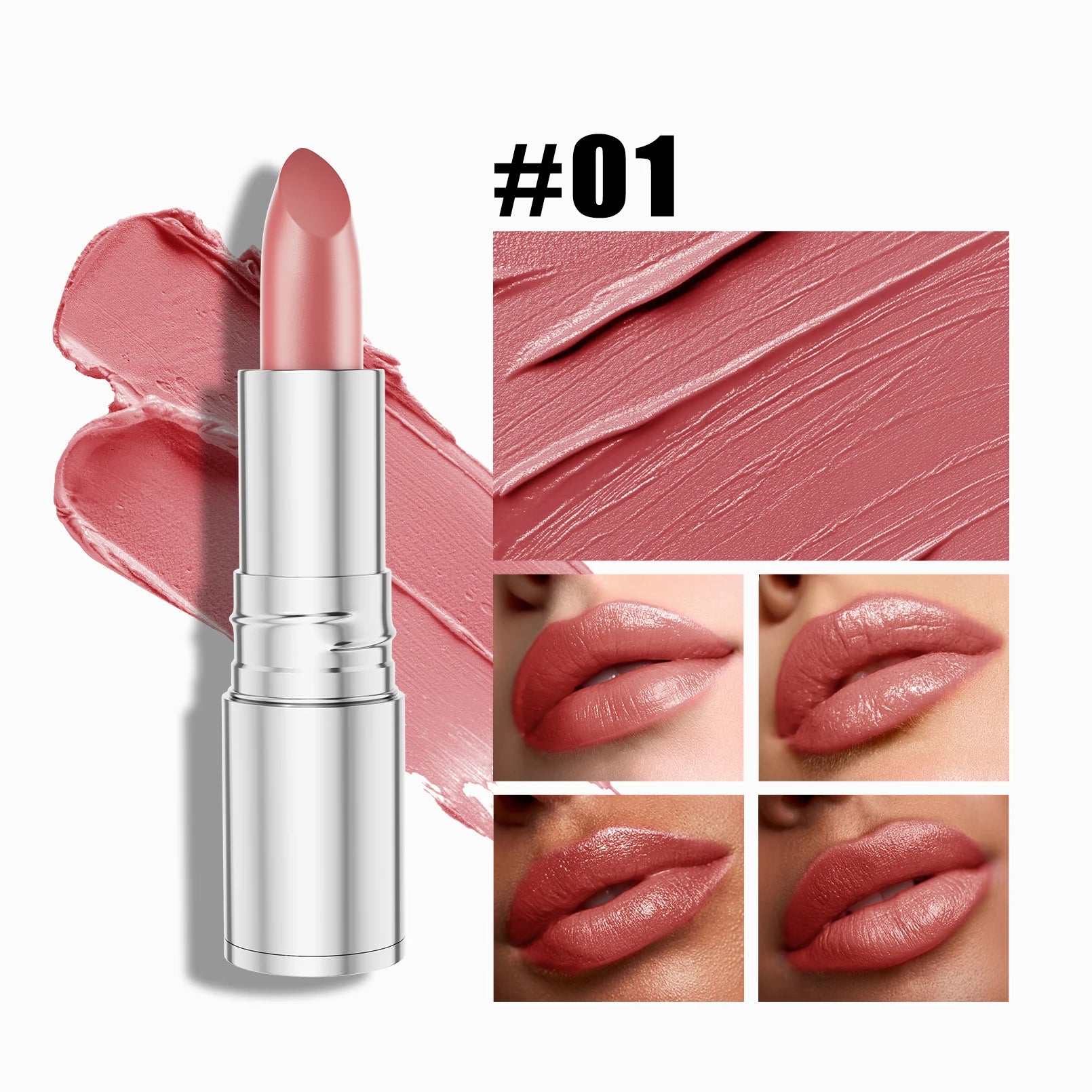 6-Color Matte Lipstick , Non-Fading, Non-Stick Cup Long-Lasting Velvet Finish, Smooth Matte Lip Color Waterproof Smudge-proof Qme M614-1