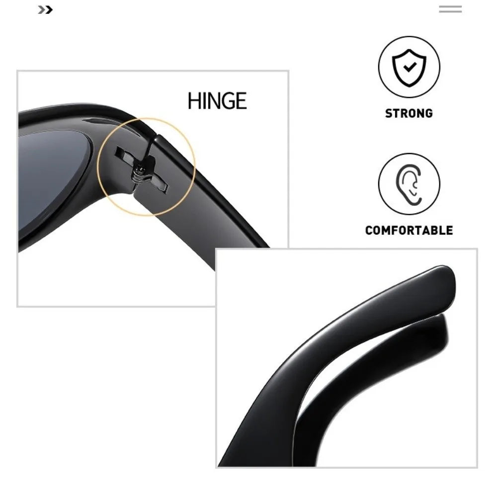 New Oversized Big Frame Sunglasses UV400 Protection Tea Color Square Sunglasses Vintage Punk Style Driving Shades Beach Qme