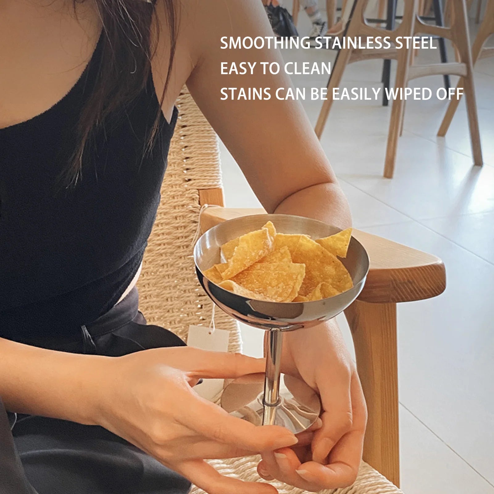 Stainless Steel Ice Cream Goblet Food Grade Dessert Cup Dishwasher Safe Champagne Style Goblet for Party Family Bar Cafe Qme