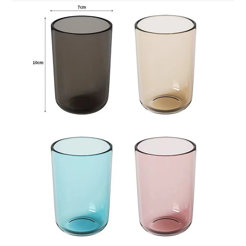 Couple Solid Color Transparent Mouthwash Cup Large Capacity Nordic Style Toothbrush Cup Transparent Mouthwash Plastic Cup Qme